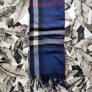BERRY blue Plaid Scarf